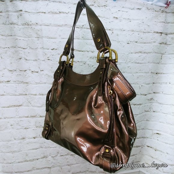 Kooba Handbags - Kooba Brown Patent Leather Shoulder Bag